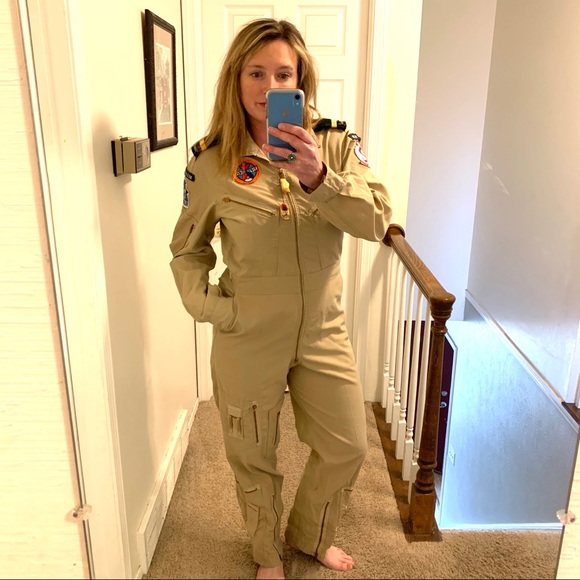 Vintage Pants - Vintage Flight suit coverall one piece size large